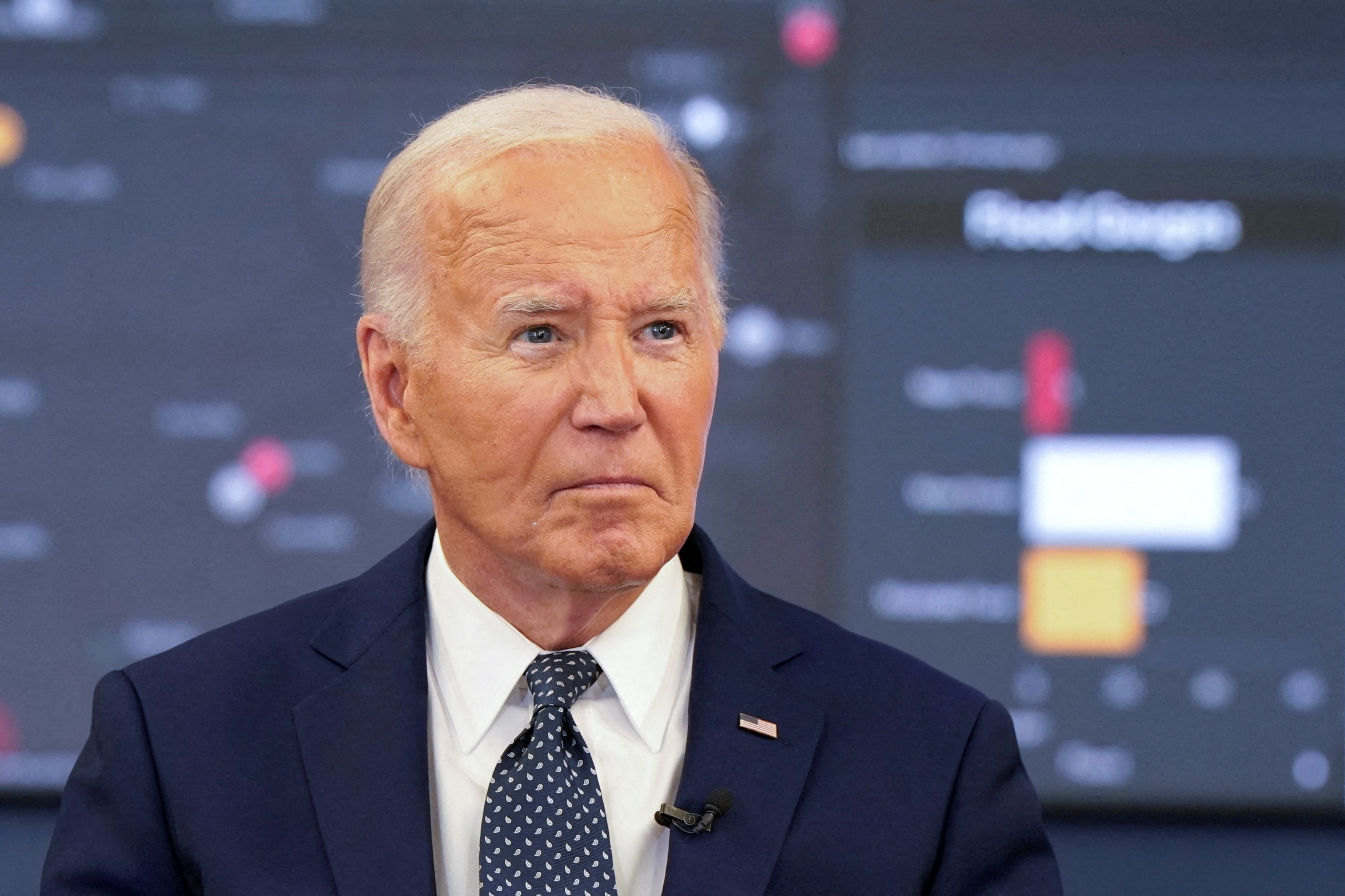 PHOTO: President Joe Biden speaks during a briefing from federal officials on extreme weather at the D.C. Emergency Operations Center in Washington, D.C., July 2, 2024. 