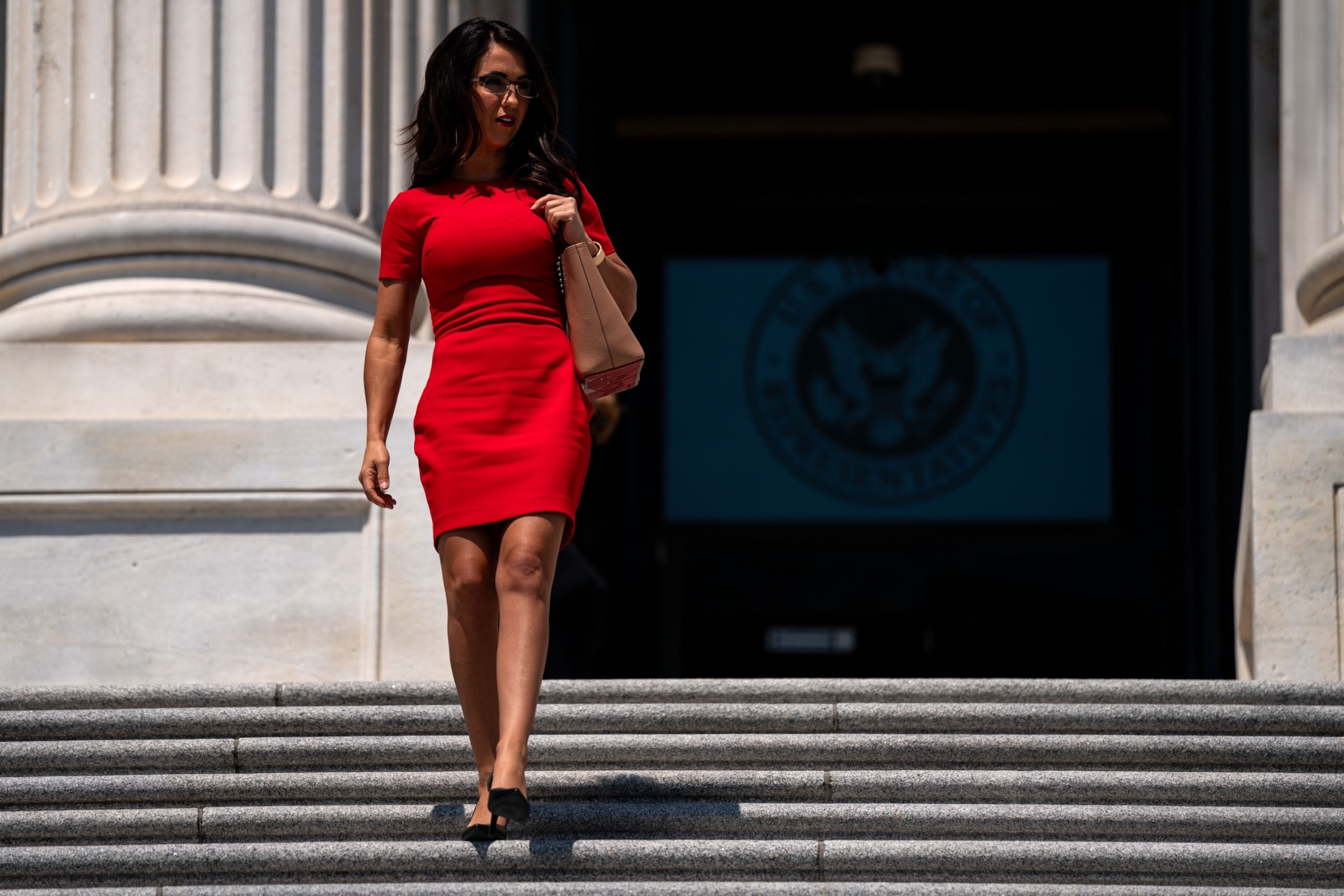 PHOTO: Rep. Lauren Boebert walks down the steps of the House of Representatives at the U.S. Capitol, June 14, 2024, in Washington.